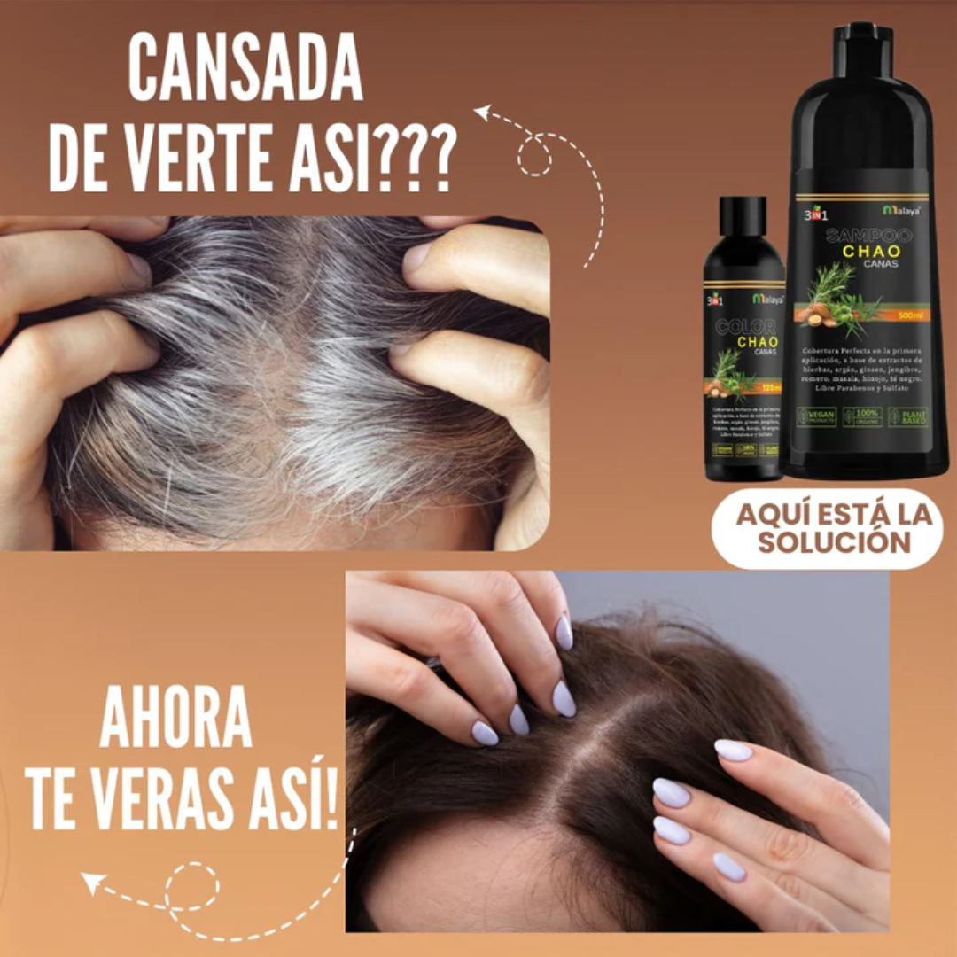 SHAMPOO CHAO CANAS + TRATAMIENTO + REGALO