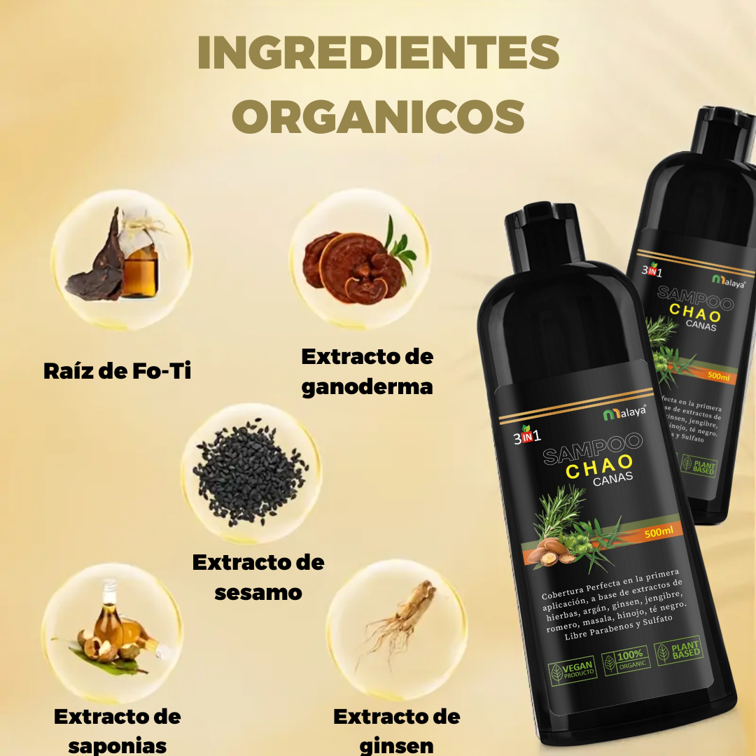 SHAMPOO CHAO CANAS + TRATAMIENTO + REGALO